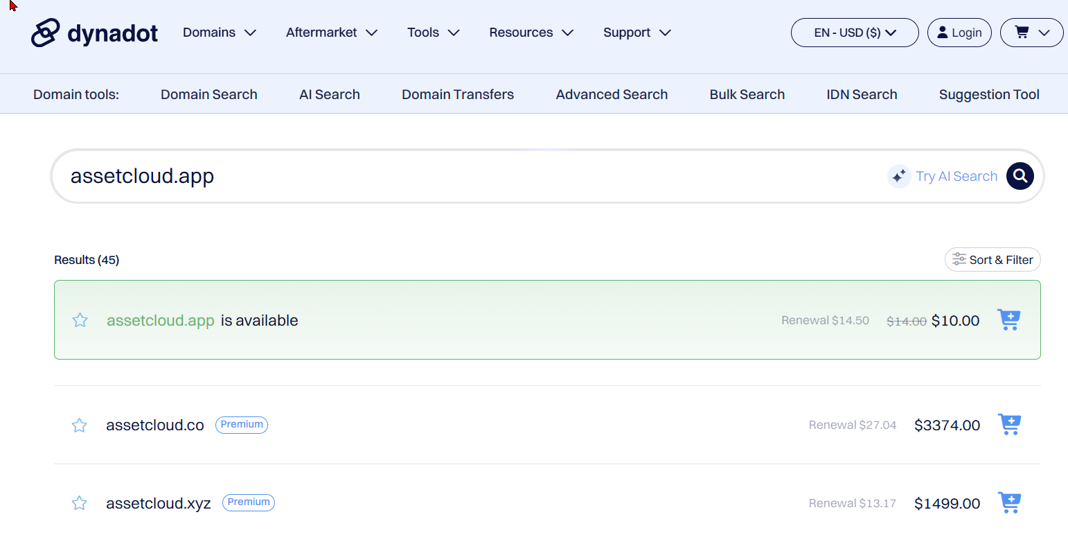 Screenshot of Open Registrar Search