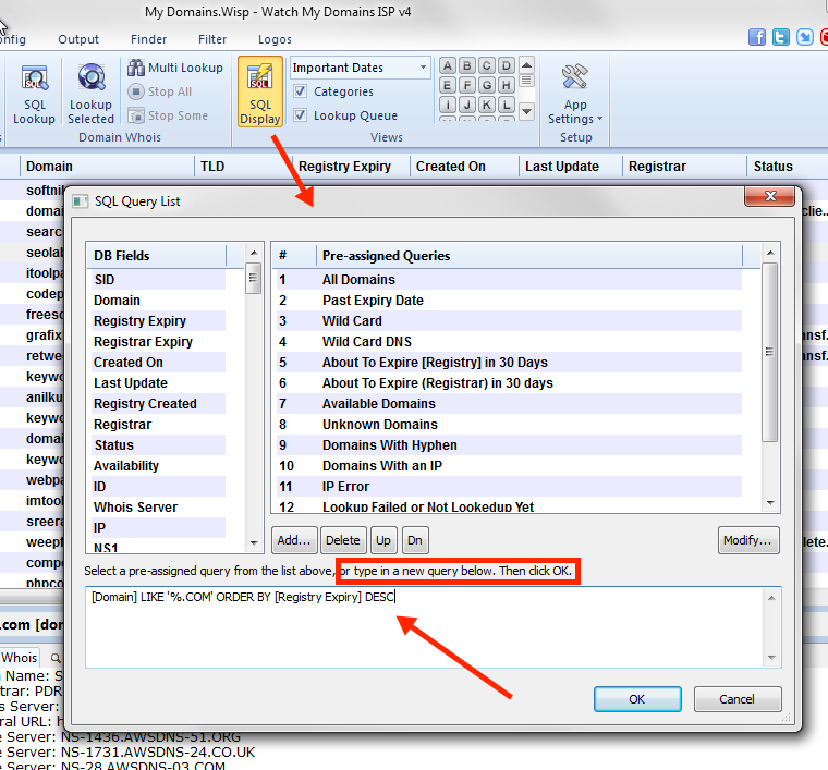SQL Display Query