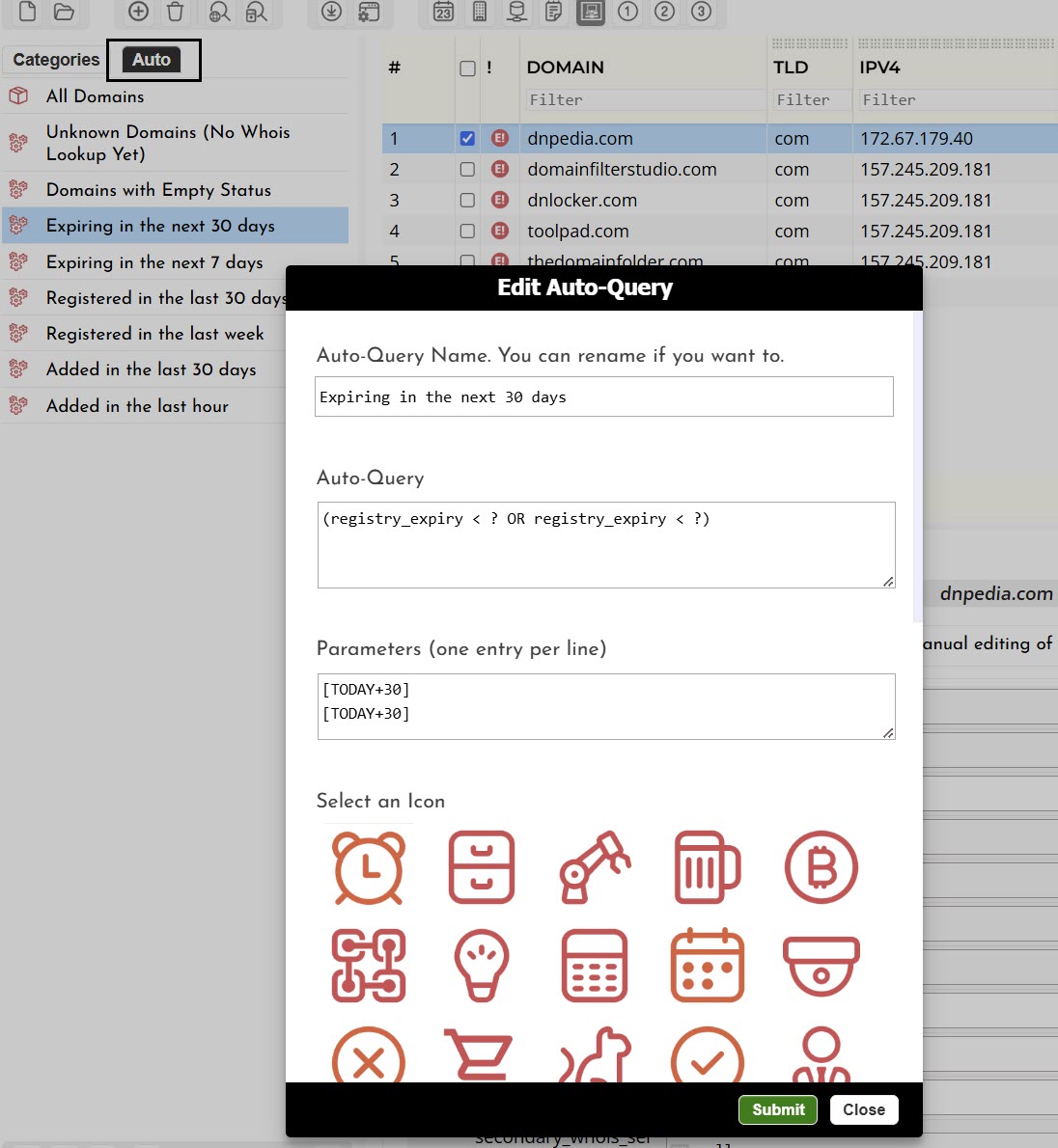 Auto-query editing