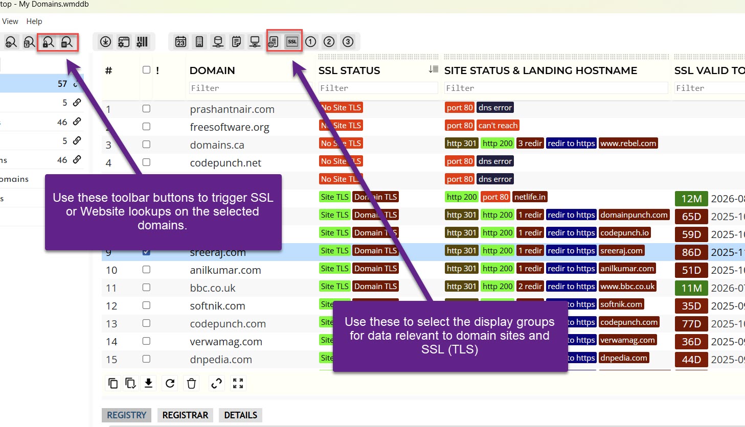 Root SSL/Site Data for Domains