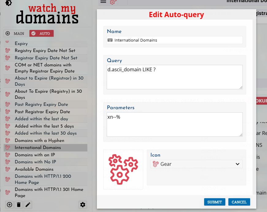 Domain Auto Query Filters