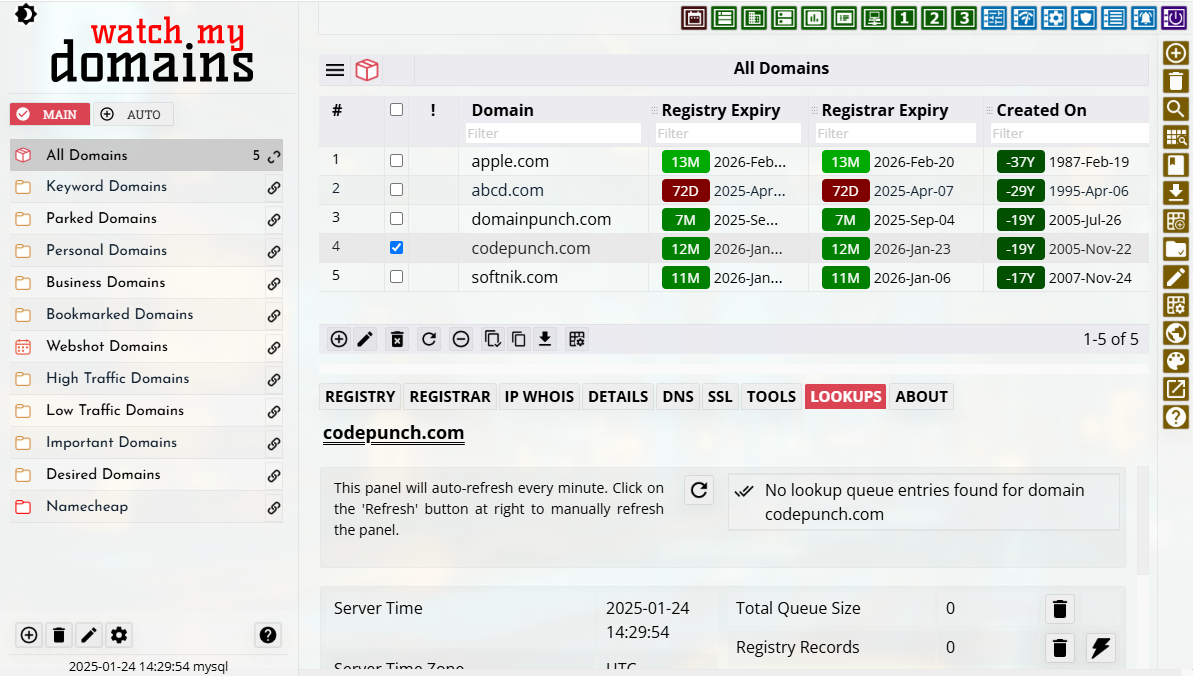 Manage Domain Categories