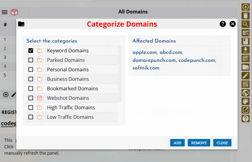 Categorizing Domains