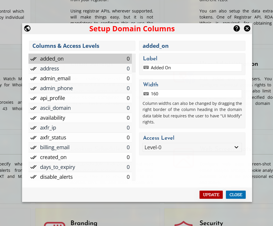 Configure Data Columns