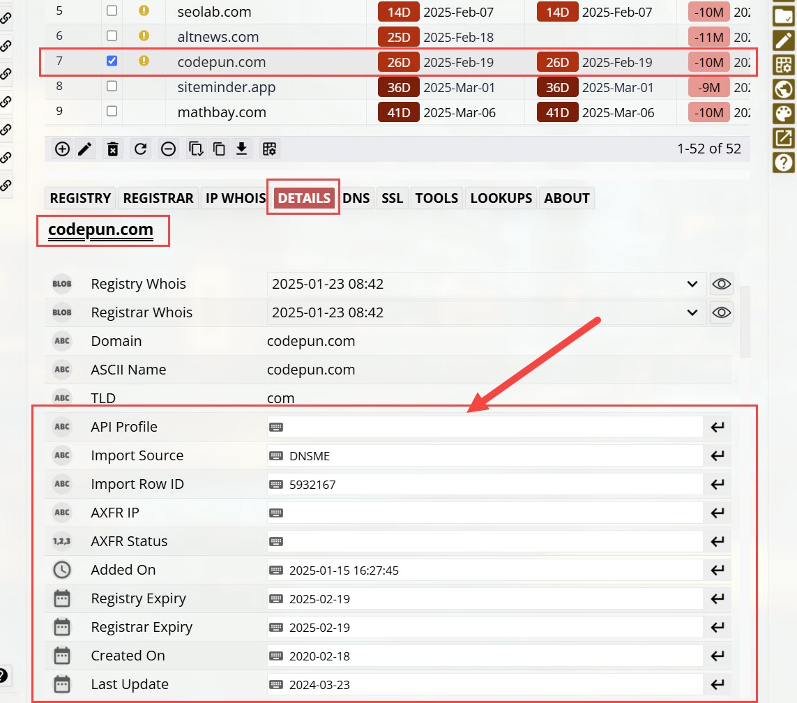 Domain Details