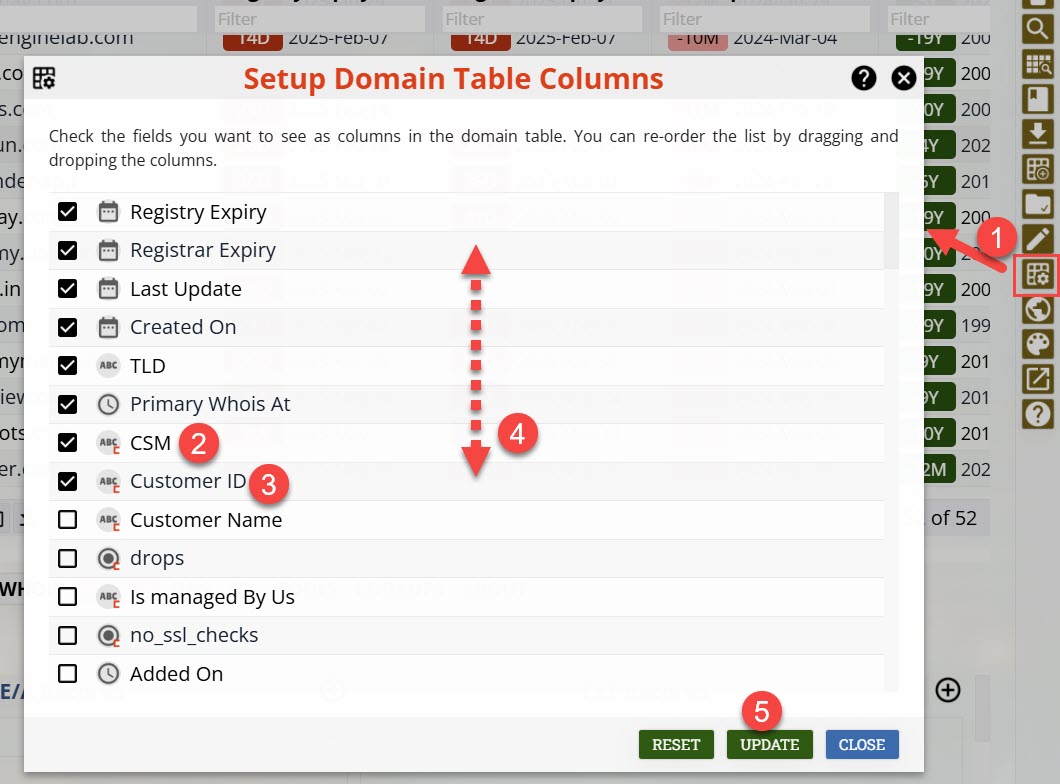 Setup Display Data Table