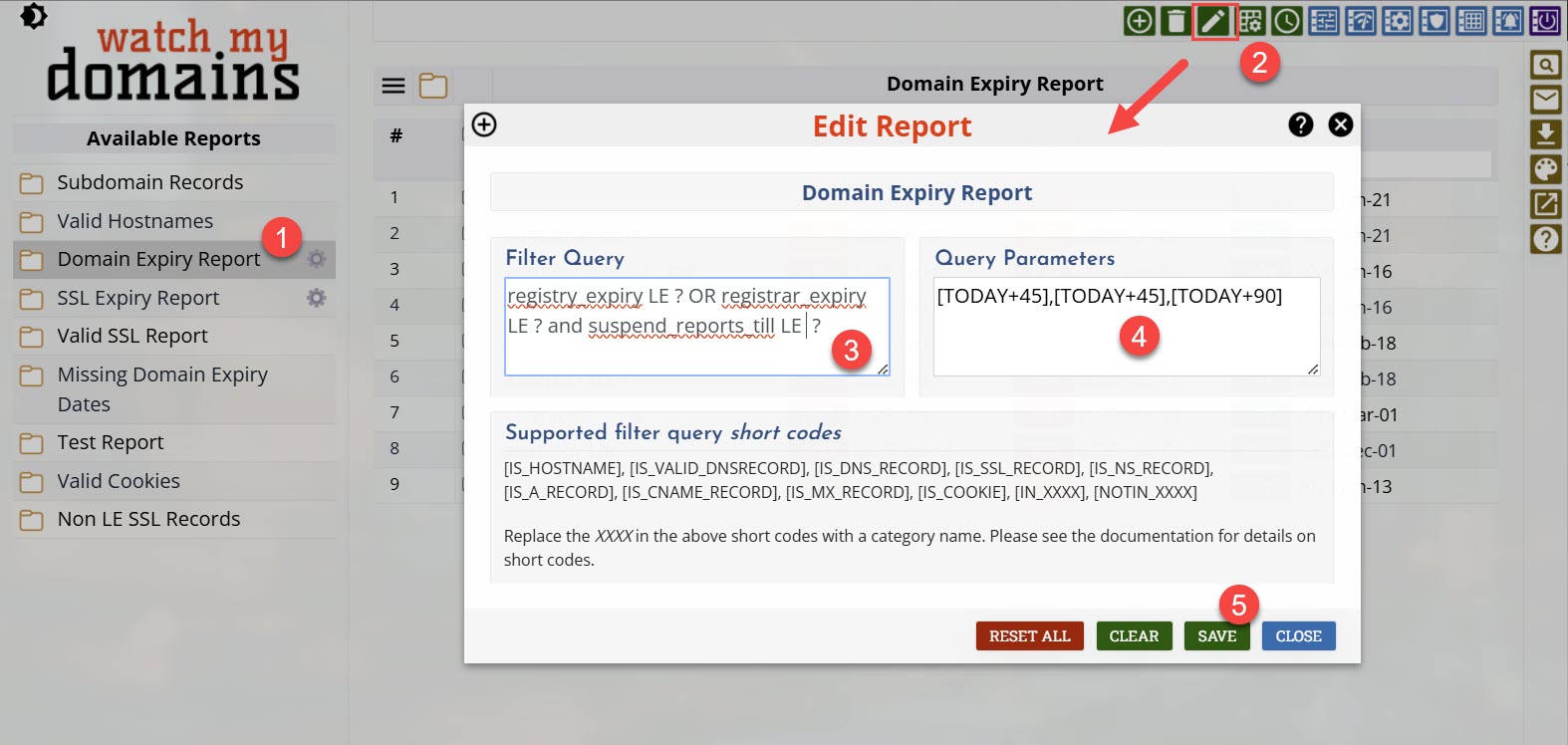 Report Scheduler for Domain Name Monitoring