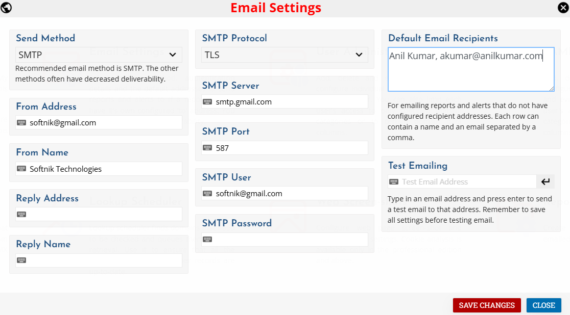 Email Setup