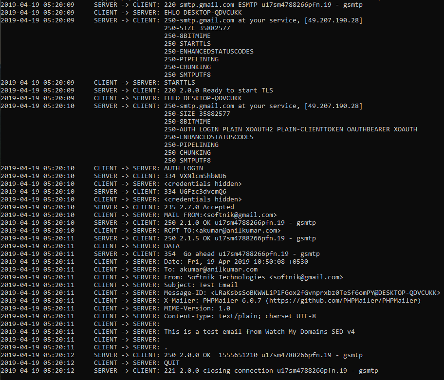 Email Troubleshooting using command line tool