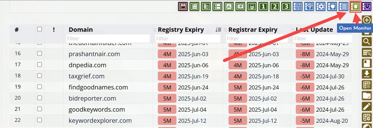 Domain Monitor Buttom