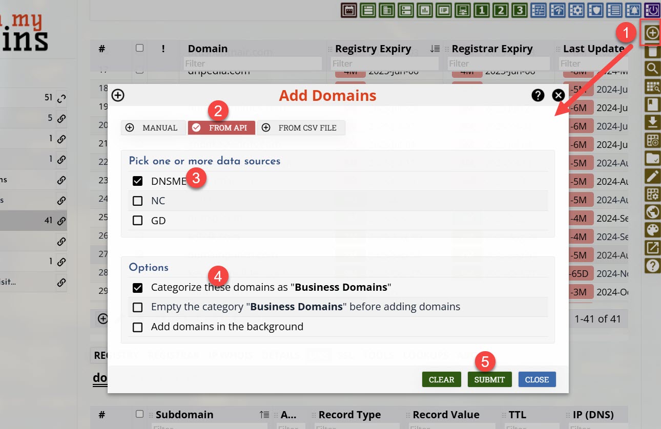 Importing Domains from registrars