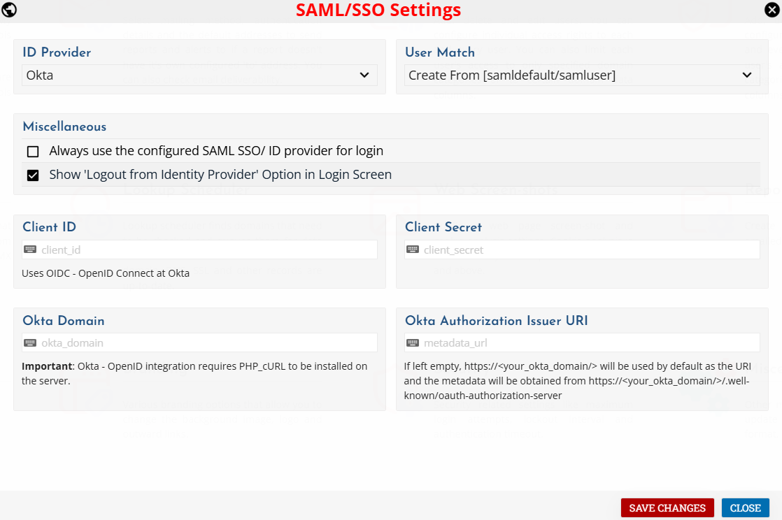 SAML / SSO using Okta