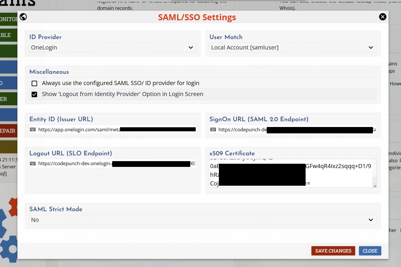 SAML / SSO