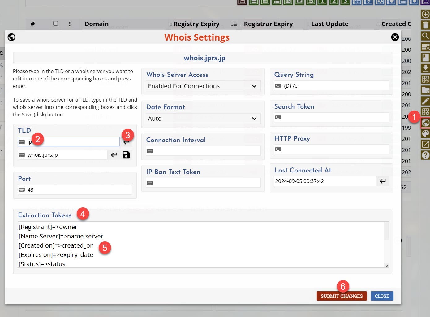 Whois Extraction Token Setup